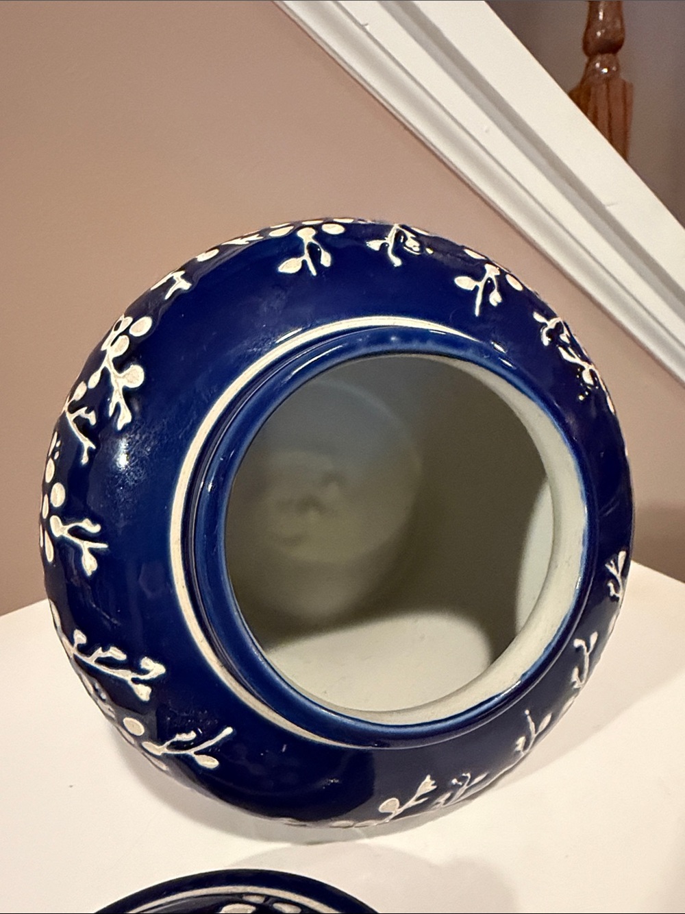 Blue and White Ceramic Ginger Jar - Picture 5 of 8